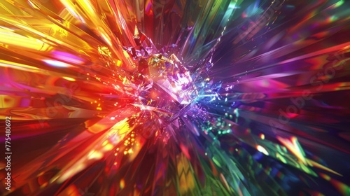 Get lost in the hypnotic movements of this holographic prism explosion of abstract colors