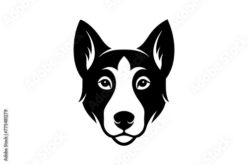 Dog head silhouette vector art illustration 