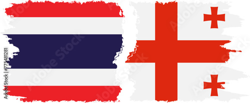 Georgia and Thailand grunge flags connection vector
