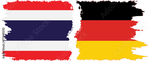 Germany and Thailand grunge flags connection vector