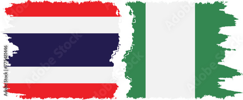 Nigeria and Thailand grunge flags connection vector