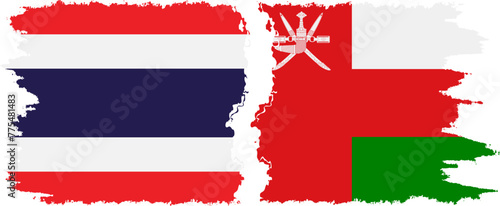 Oman and Thailand grunge flags connection vector