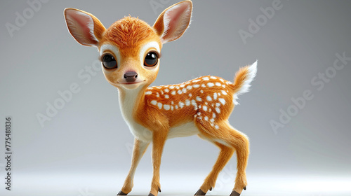 deer 3d rendering cartoon white background © Robin