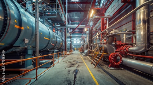Large industrial boiler room