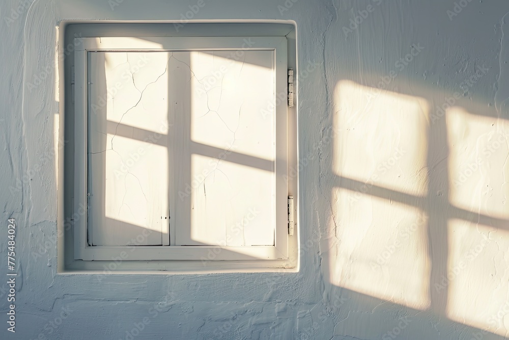 The shadow of a window frame on a white wall during sunrise minimalist elegance The shadow of a window frame on a white wall during sunrise minimalist elegance