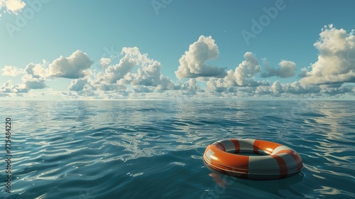 Lifebuoy floating on sea