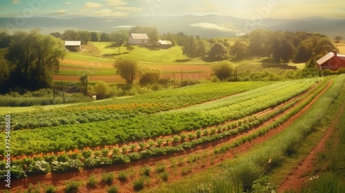 prompt  Organic farming concept with sustainable agriculture practices  farm-to-table produce  and healthy food on a lush countryside background  --ar 16 9 --stylize 500 --v 5 Job ID  c52747ac-968b
