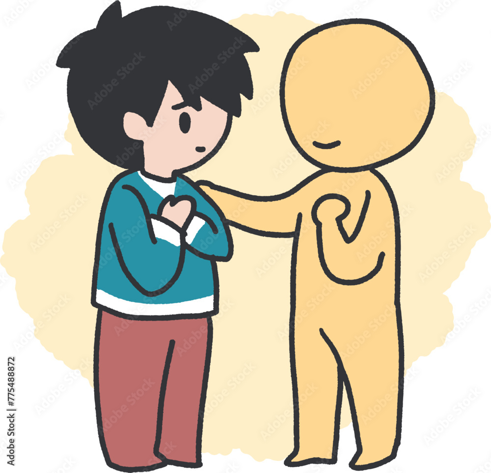 Gentle Reassurance A Supportive Encounter Vector Art Gentle Reassurance A Supportive Encounter Vector Art