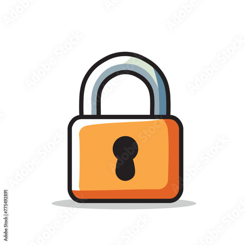 Illustration Vector Graphic Cartoon of a Padlock Icon, Symbolizing Security, Protection, and Privacy in a Bold and Eye-catching Design