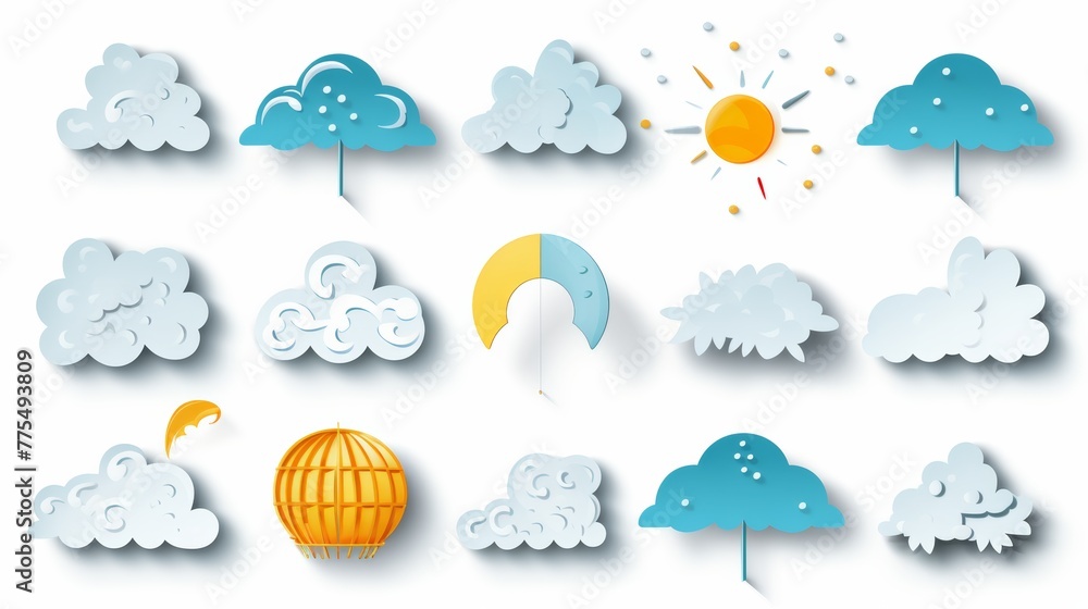 Weather forecast icon set, Vector illustration. Weather forecast icon set, Vector illustration.