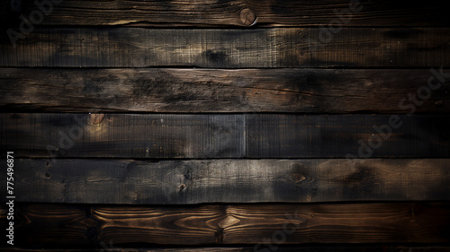 Dark wooden planks with a rustic texture, arranged horizontally with visible grain and knots.