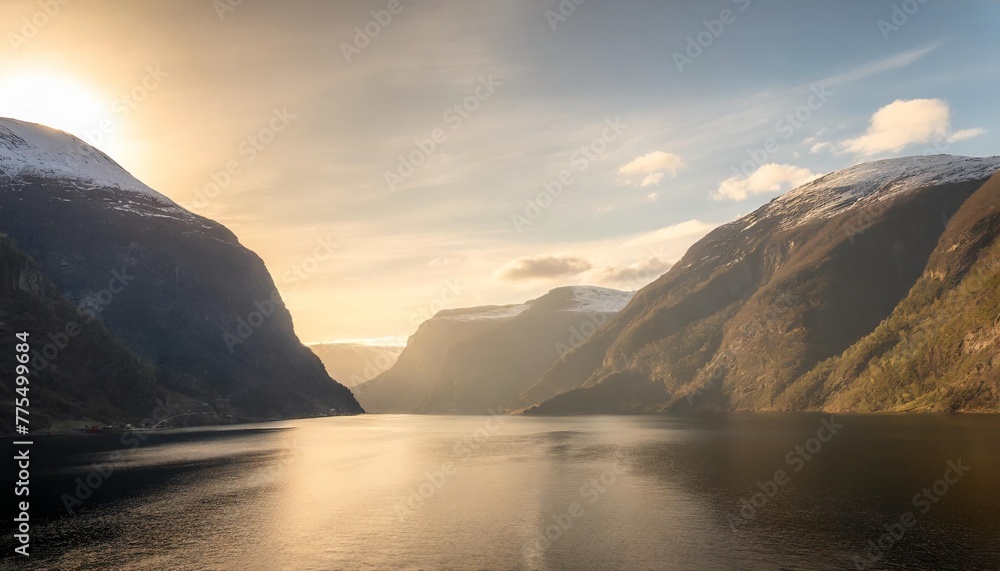 fjord landscape aurlandsfjord in norway