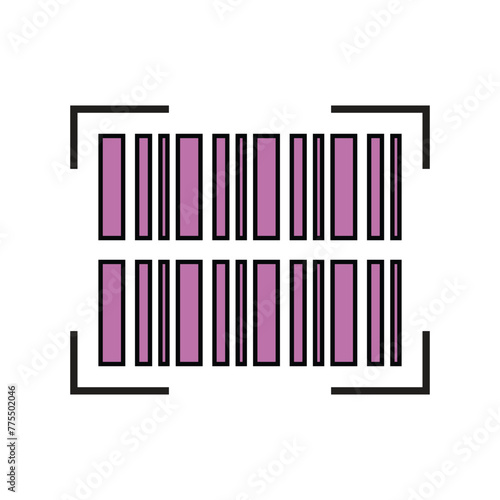 Barcode icon flat vector illustration.