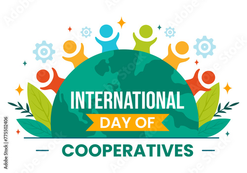 International Day of Cooperatives Vector Illustration on 6 July with People to the Complementary Goals of the United Nations in Flat Background
