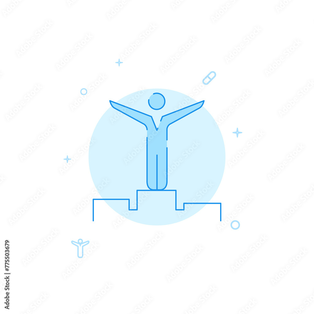 Winner of the competition flat vector icon. Filled line style. Blue monochrome design. Editable stroke Winner of the competition flat vector icon. Filled line style. Blue monochrome design. Editable stroke