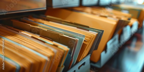 Email inbox sorted into folders, zero inbox strategy, close-up, digital neatness