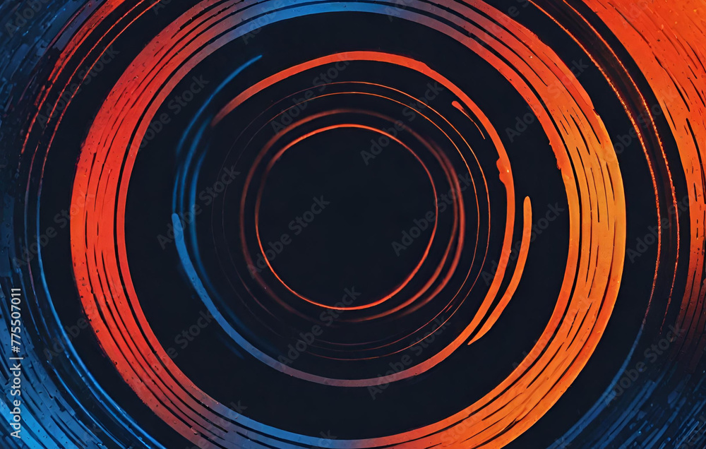 Fototapeta premium A blue and red abstract image of a spiral and a blue and red circle. 