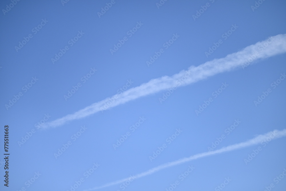 青空と飛行機雲 青空と飛行機雲