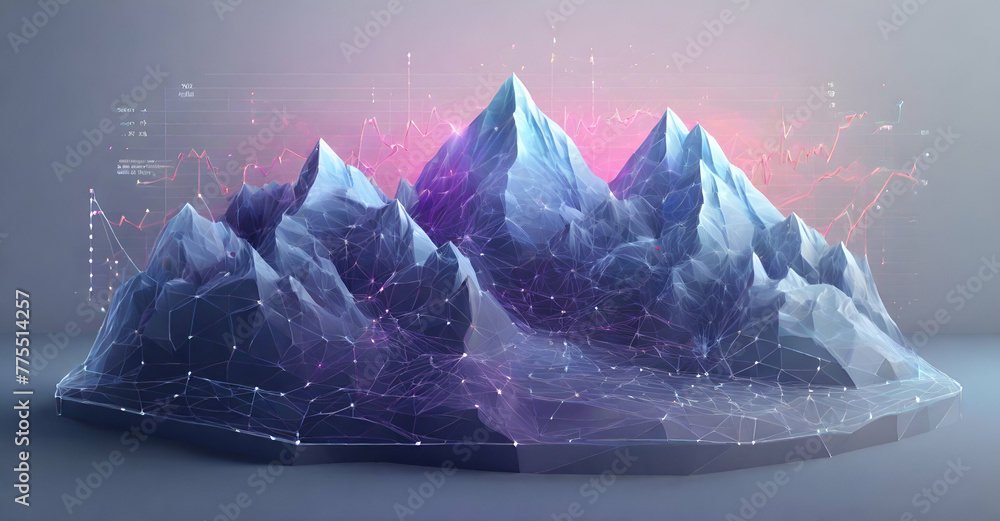 Obraz premium 3d mountains model 