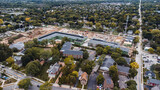 aerial view of a large apartment construction site