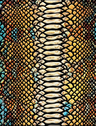 Snake skin pattern and repeating Seamless. Animal print and textile design. illustration. Texture snake. Fashionable print. 