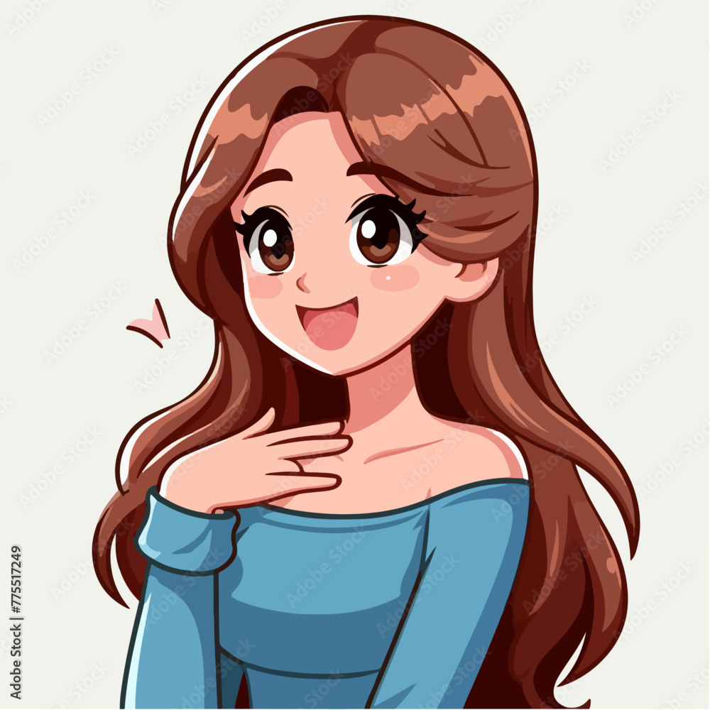 vector image of woman with joyful expression vector image of woman with joyful expression