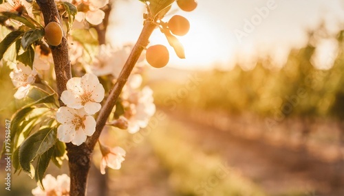 summer orchard gummosis in apricot cultivar prunus armeniaca l with copyspace for text photo
