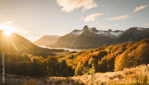 colorful autumn mountain landscape scenery patagonia