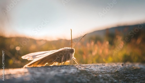close up of one big moth in the nature © Ryan
