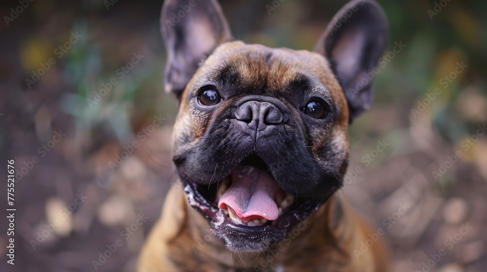 A close-up of a French bulldog with a comically wide yawn, highlighting their expressive faces