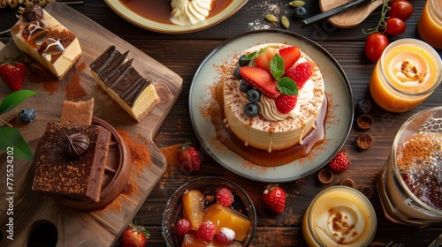 Delicious desserts in a ready-to-eat plate