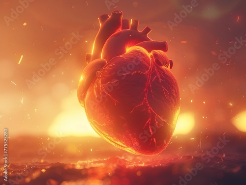 Radiant Heart Pushing Back the Shadows of Illness A Powerful D Visualization of Healthy Living
