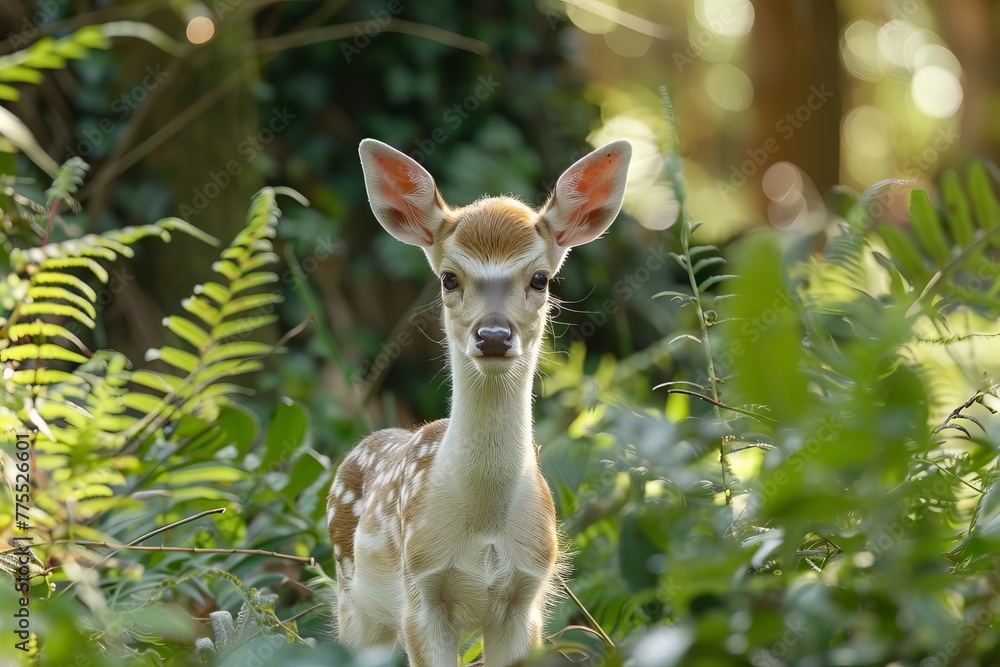 Adorable fallow deer fawn in natural habitat, wildlife photography Adorable fallow deer fawn in natural habitat, wildlife photography