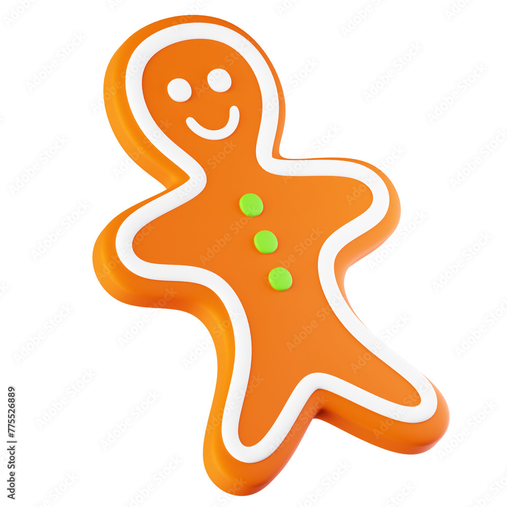 3D Icon Gingerbread Man Illustration 3D Icon Gingerbread Man Illustration