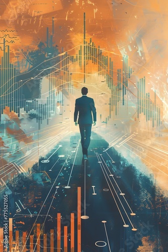 A Businessman s Transformative Journey Through Rising Market Trends and Data Driven Analytics