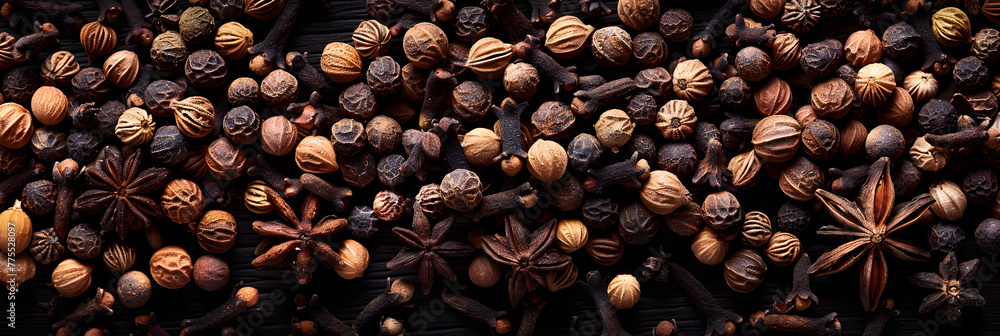 Cloves spice on solid background,
Spices and herbs, Food and cuisine ingredients - obrazy, fototapety, plakaty 