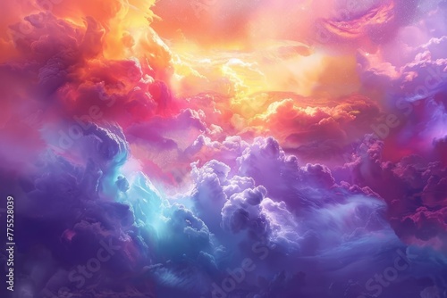 Colorful nebula with stars and cosmic clouds, universe wallpaper digital illustration