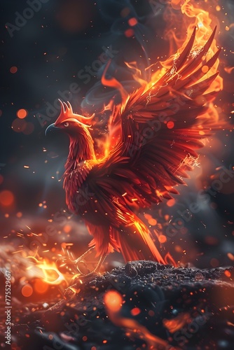 Mythical Phoenix Rises from Startup Ashes Symbolizing Resilience and Rebirth Through Venture Funding