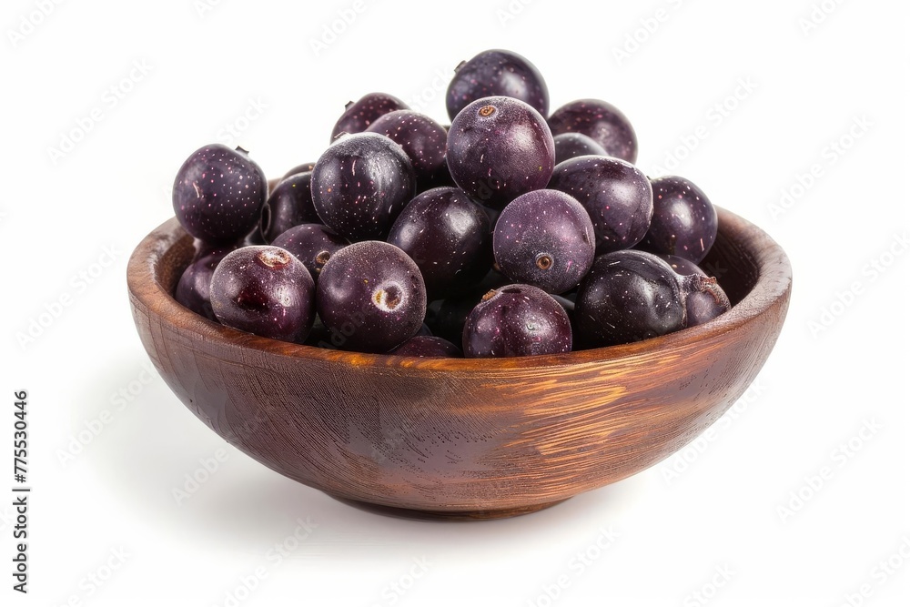 Fresh Acai Berries Isolated on White Background, Exotic Superfood Ingredient, Digital Photo Illustration Fresh Acai Berries Isolated on White Background, Exotic Superfood Ingredient, Digital Photo Illustration