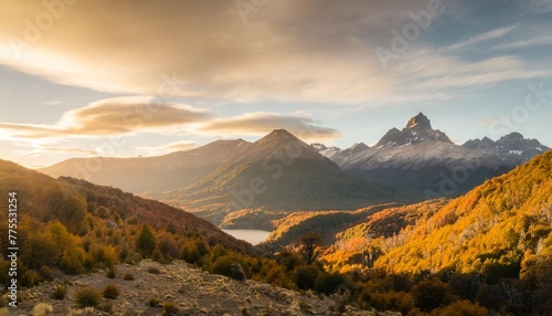 colorful autumn mountain landscape scenery patagonia