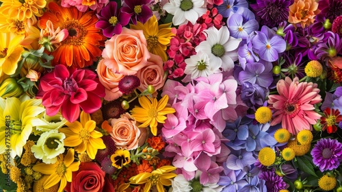 Arrange a vibrant mix of colorful flowers to create a cheerful and eye-catching display  © kamonrat