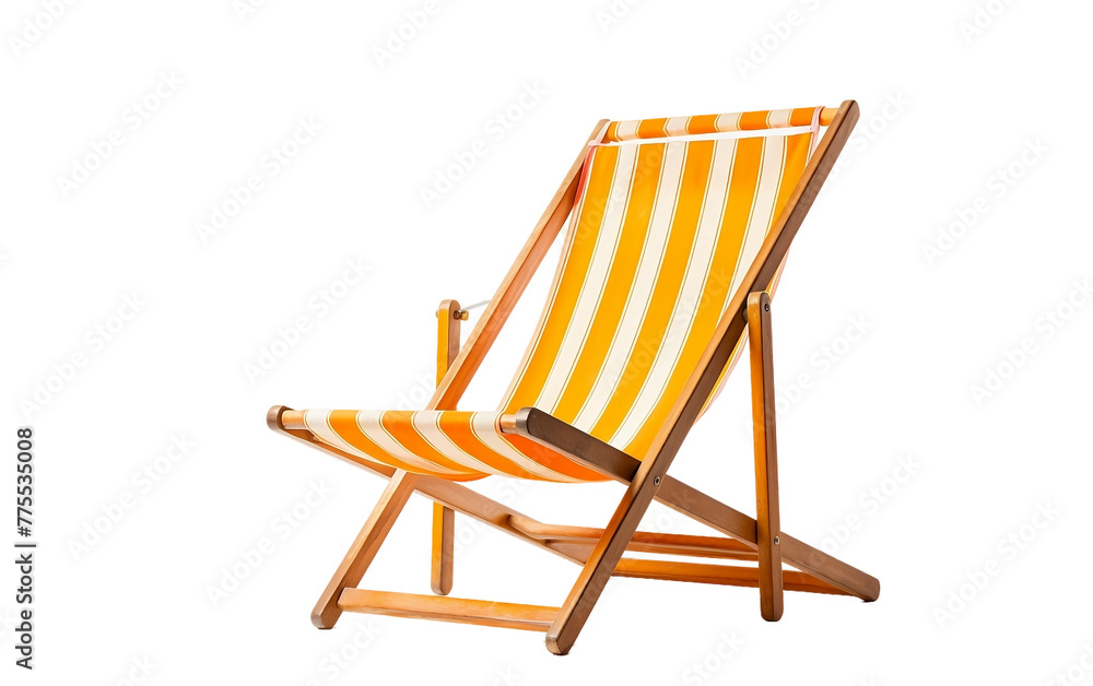Comfortable beach chair for seaside relaxation.