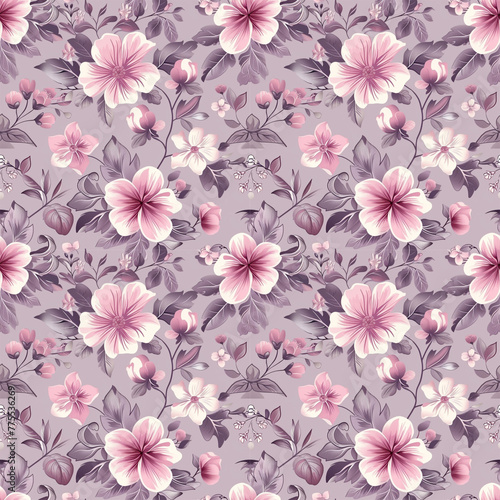 Floral pink color, Beautiful form natural, seamless pattern.