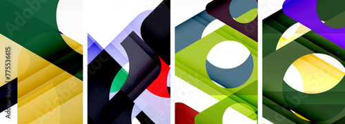 Abstract background set featuring captivating triangles. Harmonious blend of geometry and style, these designs bring modern flair