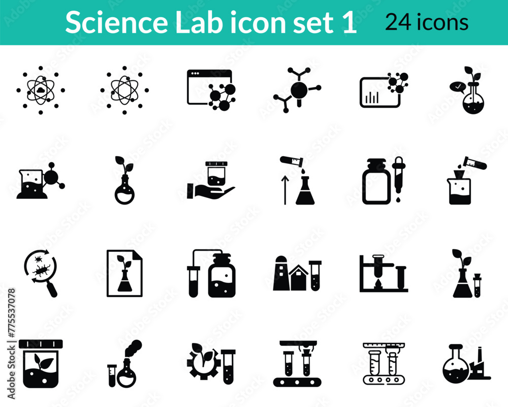 Science lab, Data science, biochemistry, chemical lab, chemistry lab icon set Science lab, Data science, biochemistry, chemical lab, chemistry lab icon set