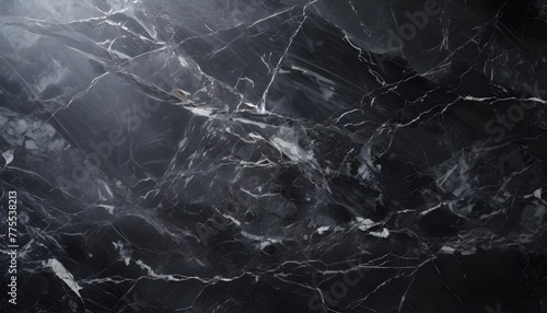 Elegant Obsidian: Black Marble Texture Background with a Touch of Sophistication. photo