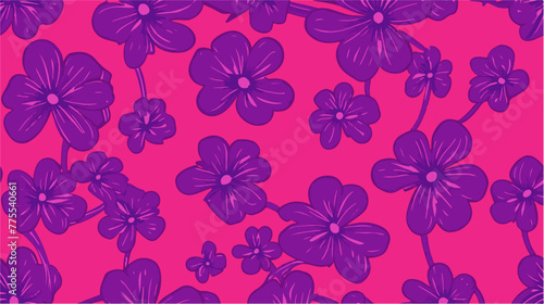 flat abstract flower background Seamlessly pattern, simple, minimalist