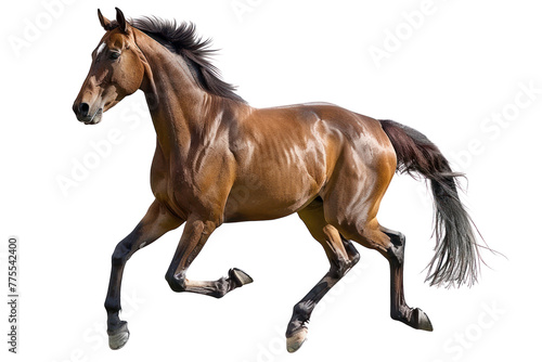 running Arabian horse  Isolated on a transparent background.