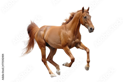 running Arabian horse, Isolated on a transparent background.