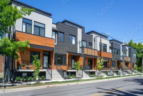 Professional Photography of a Contemporary Urban Townhome With Rooftop Terrace, Modern Finishes, and Proximity to Vibrant City Amenities, Generative AI